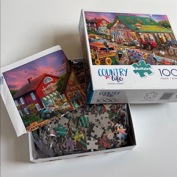 Antique Market Country Life 1000 Piece Jigsaw Puzzle Buffalo - Picture 3 of 13